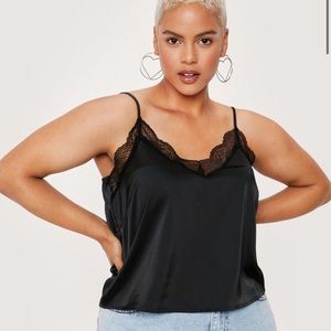 NWT Plus size lace trim satin cami top size 18